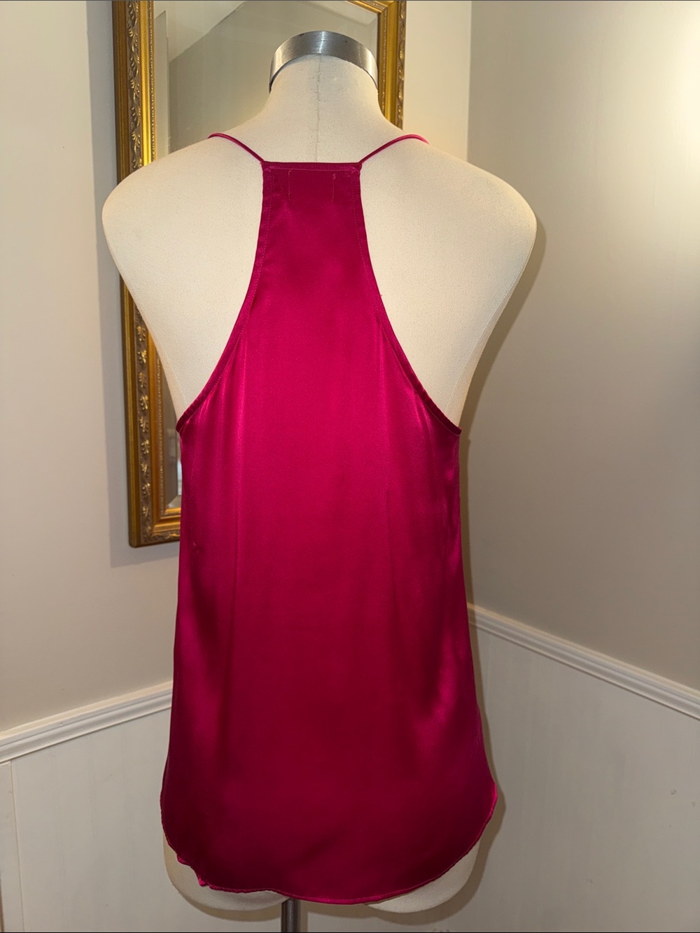 Cami NYC Satin Lace-Trim Camisole in Fuchsia. Size medium. EUC. - Picture 5 of 9